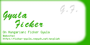 gyula ficker business card